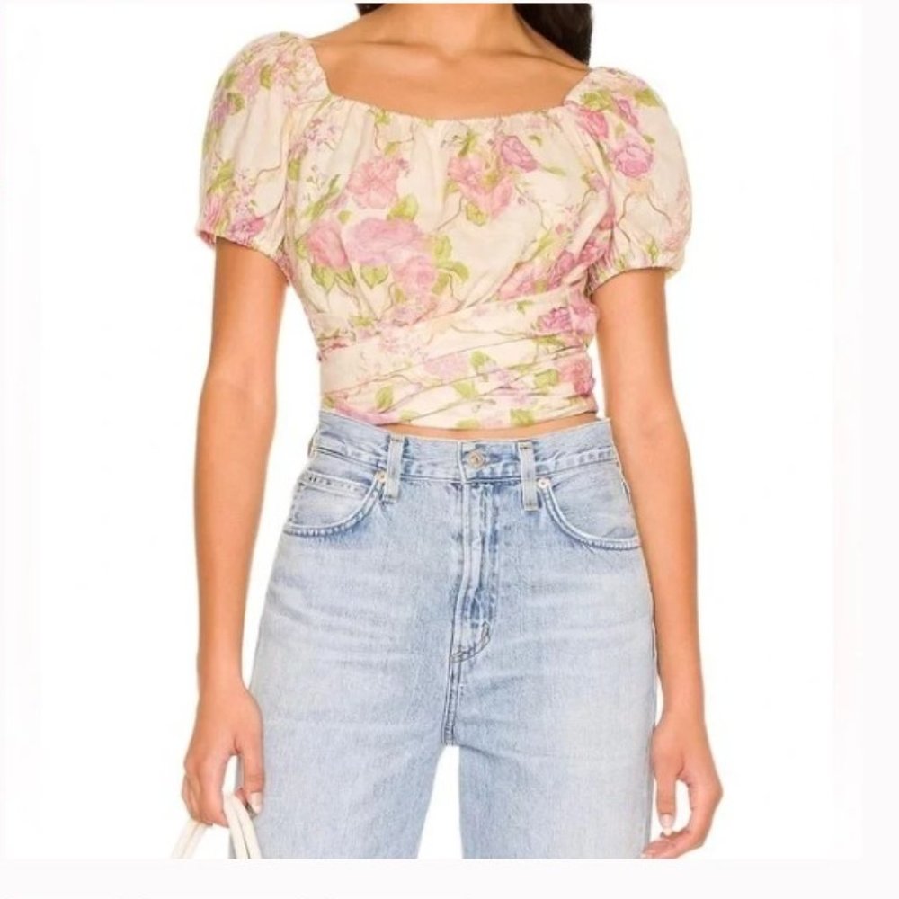 Spell & Gypsy Rose Garden Cropped Blouse | Size XXS